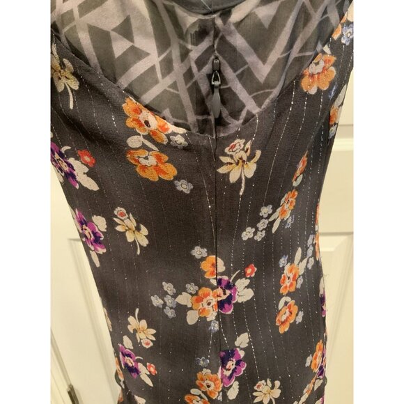 Rebecca Taylor Gray & Multicolor Floral & Geometric Patterned Dress, Size 0 (US) - Picture 6 of 9